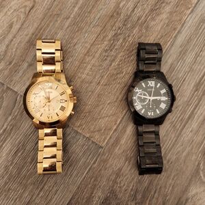 Gold and Black Guess Watches